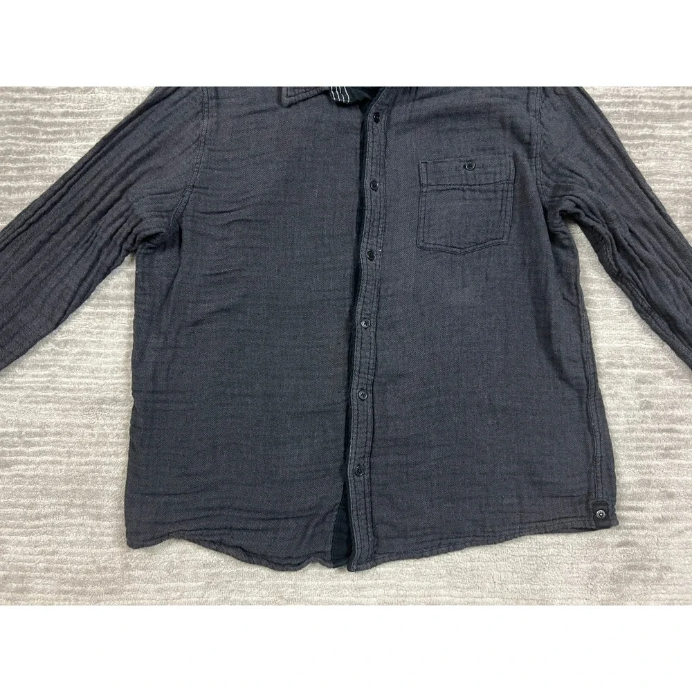 Carbon 2 Cobalt Shirt Mens Large Gray Button Up Knit Cotton Long Sleeve - Picture 3 of 11